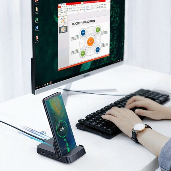 USB Type C to HUB HDMI USB SD/TF Docking Station Charging Power Adapter Transform Your PC and Phone Experience with Baseus USB Type C Hub: HDMI, USB, SD/TF Docking Station – Boost Productivity and Connectivity