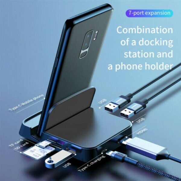 USB Type C to HUB HDMI USB SD/TF Docking Station Charging Power Adapter USB Type C to HUB HDMI USB SD/TF Docking Station Charging Power Adapter