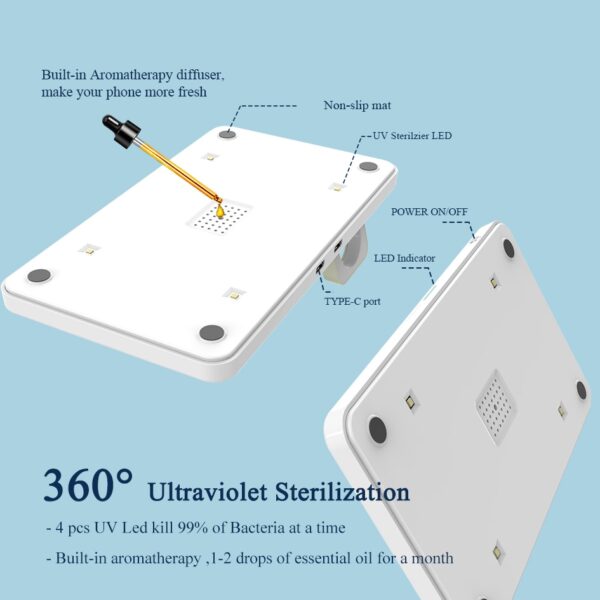 UV phone steriliser 3 in 1 wireless charger