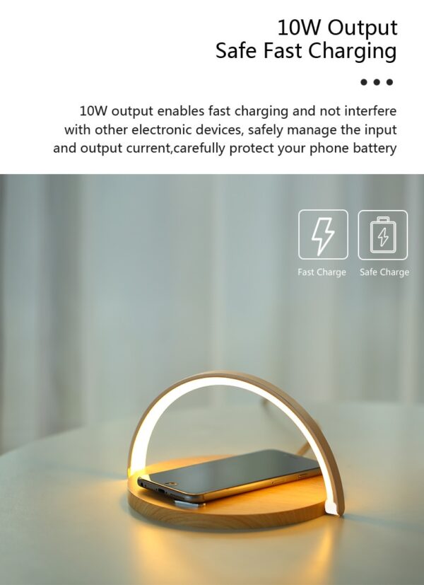 Wireless Charger 10W Table Lamp Phone Qi Charging For iphone 11