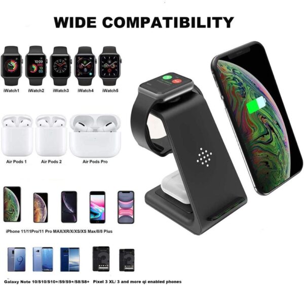 Wireless Charger 3 In 1 Fast Charge For Iphone SE/11/XR/8Plus