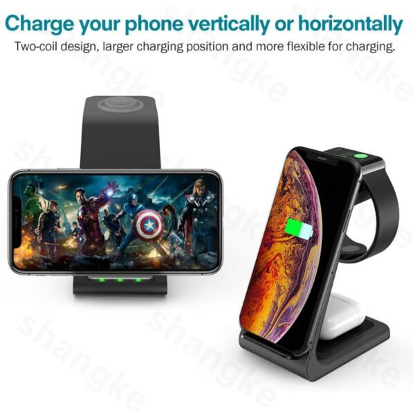 Wireless Charger 3 In 1 Fast Charge For Iphone SE/11/XR/8Plus