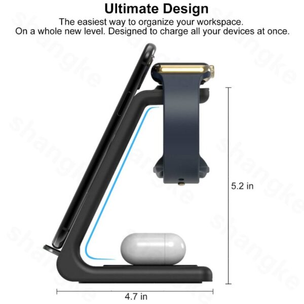 Wireless Charger 3 In 1 Fast Charge For Iphone SE/11/XR/8Plus