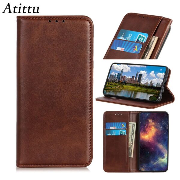 iPhone 12 Case Cover Luxury Card Slot Cowhide Leather
