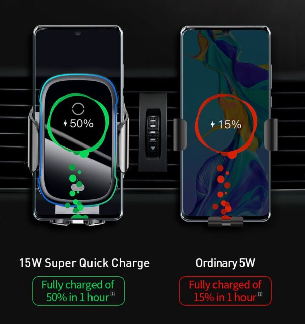 15W Infrared Quick Wireless Charging Car Mount for Cellphone Holder on Air Vent 15W Infrared Quick Wireless Charging Car Mount for Cellphone Holder on Air Vent