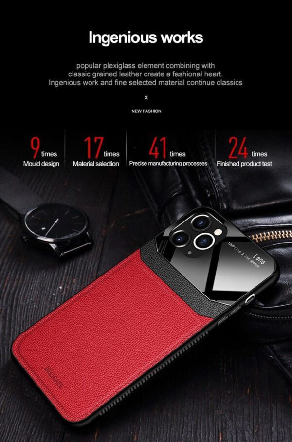 iPhone 11 Pro Max PU Leather Mirror Glass Phone
