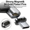 Magnetic USB-C Fast Charging Adapter for Macbook and Phone: 4K and 10gbs Data Transfer
