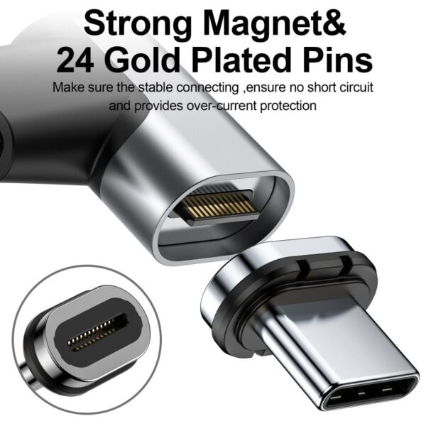 Magnetic USB-C Fast Charging Adapter for Macbook and Phone: 4K and 10gbs Data Transfer Magnetic USB-C Fast Charging Adapter for Macbook and Phone: 4K and 10gbs Data Transfer