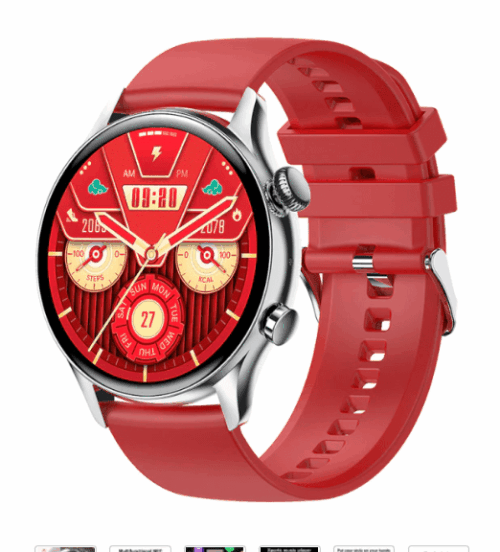 Red Always On Display Bluetooth call Smartwatch