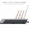 Multi-Device Wireless Charging Station with 4 USB Ports and Qi-Certified Pad