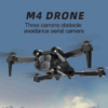 Compact foldable M4 4K RC drone with triple HD camera, shown with arms folded, perfect for travel photography and capturing 120° wide-angle shots. 
