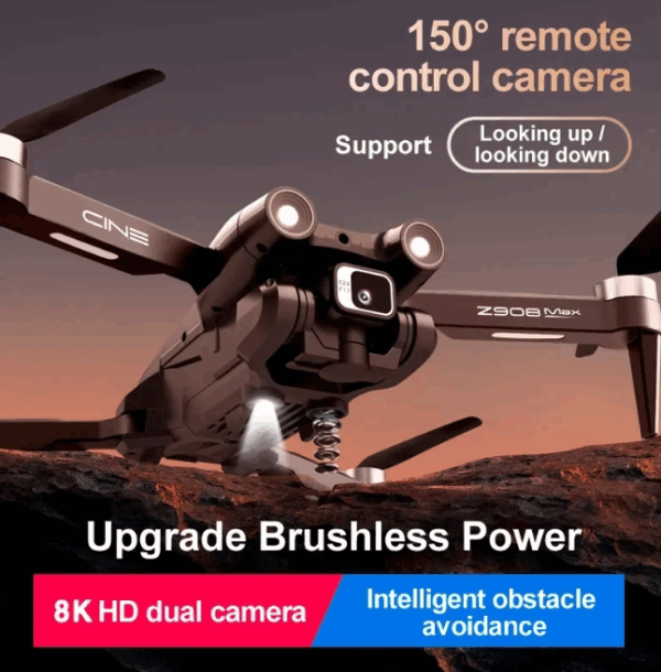 Z908 Pro MAX 8K Mini Drone with Obstacle Avoidance 8K WiFi Drone with 28-Min Flight, Brushless Motor & Dual Camera